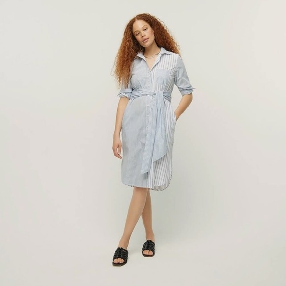 NWT J.Crew Classic-fit Crisp Poplin Shirtdress in Stripe - Picture 4 of 11